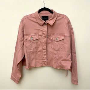 Pink Crop Denim Jacket